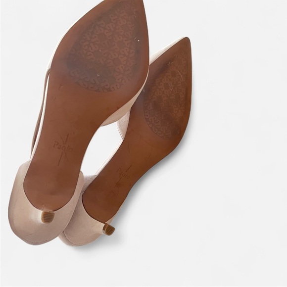 Linea Paolo D’Orsay Pointed Toe Heeled Pumps in Nude Beige Size 9M - Picture 9 of 9